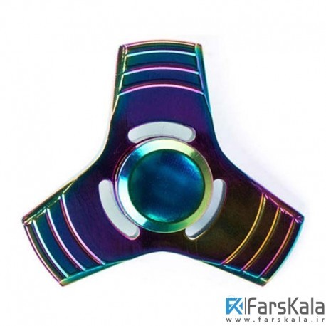 اسپینر فلزی 3 پره ای رنگین کمانی Fidget Spinner Metal Elegant Rainbow