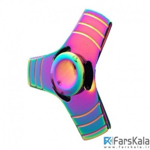 اسپینر فلزی 3 پره ای رنگین کمانی Fidget Spinner Metal Elegant Rainbow