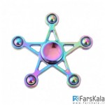 اسپینر 5 پره ای ستاره رنگین کمانی Fidget Spinner Metal Rainbow 5 Point Star