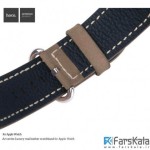 بند چرمی اپل واچ هوکو  38 میلی متری Luxury Genuine Leather Watchband Strap Stainless Steel Buckle