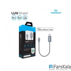 کابل حافظه دار و انتقال داده لایتنینگ Naztech Luv Share Lightning Cable 32G