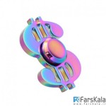 اسپینر فلزی دو پره ای رنگین کمانی طرح دلار Fidget Spinner Metal Rainbow Dollar