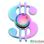 اسپینر فلزی دو پره ای رنگین کمانی طرح دلار Fidget Spinner Metal Rainbow Dollar