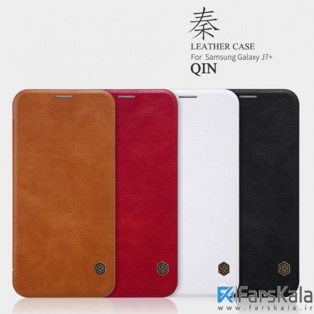 کیف چرمی نیلکین Nillkin Qin Leather Case Samsung Galaxy J7 Plus