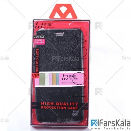 کیف محافظ چرمی شیائومی Huanmin Flipcover Leather Hardcase For Xiaomi Redmi Note 4/4X