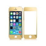 محافظ صفحه نمایش شیشه ای پشت و رو طلایی برای Apple iphone 5/5S