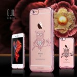 قاب ژله ای نگین دار Owl Rose Gold برای Apple iphone 6
