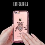 قاب ژله ای نگین دار Owl Rose Gold برای Apple iphone 6