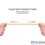 کابل لایتنینگ شارژ و انتقال داده  Hoco UPF03 Metal Knitted Charging Cable 1.2M