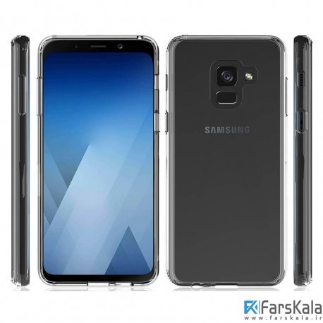 قاب محافظ شیشه ای ژله ای Samsung Galaxy A5 2018 Transparent Cover
