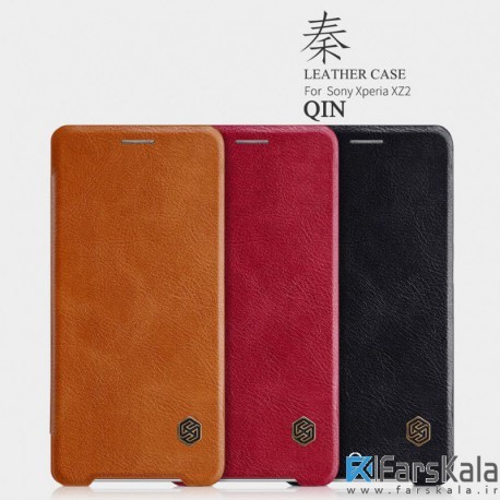 کیف چرمی نیلکین Nillkin Qin Leather Case Sony Xperia XZ2