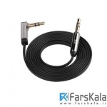 کابل انتقال صدا AUX Ugreen 3.5mm Male to Male Right Angel Flat Cable 1.5M